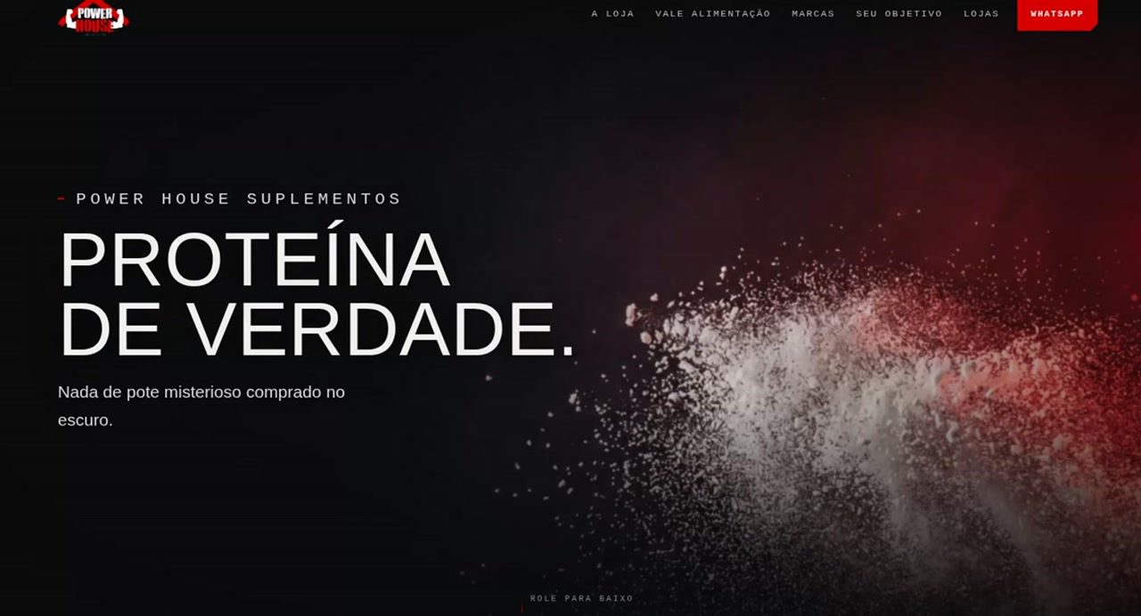 Site de rede de suplementos com seis unidades e rota no mapa